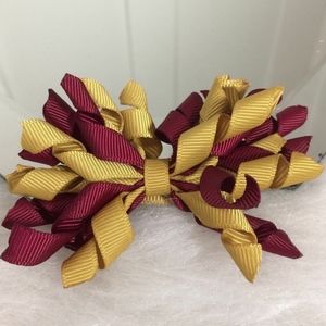 FSU Hairbow Girl Hair Bow 3" Football Korker Curly